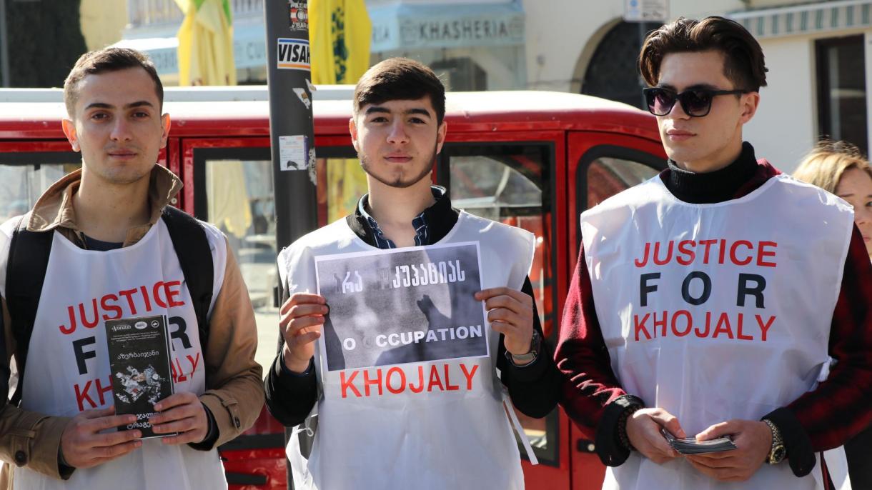 راهپیمایی آذربایجانیهای مقیم گرجستان بمناسبت سالگرد قتل عام خوجالی