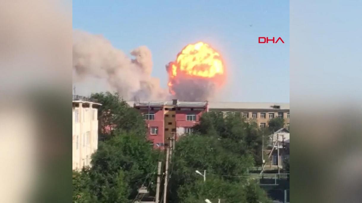 قازقستان: گولہ بارود کے گودام میں دھماکہ،11 افراد زخمی