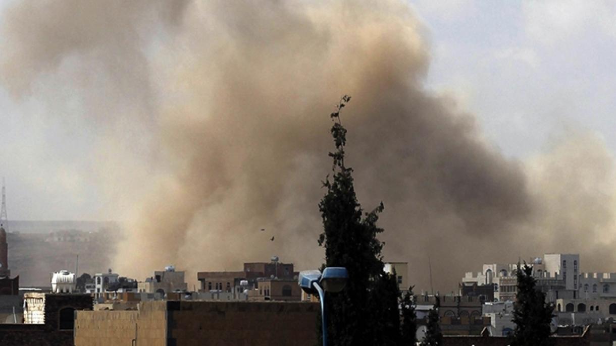 حمله هوایی ائتلاف عربی به مواضع نظامی در صنعا