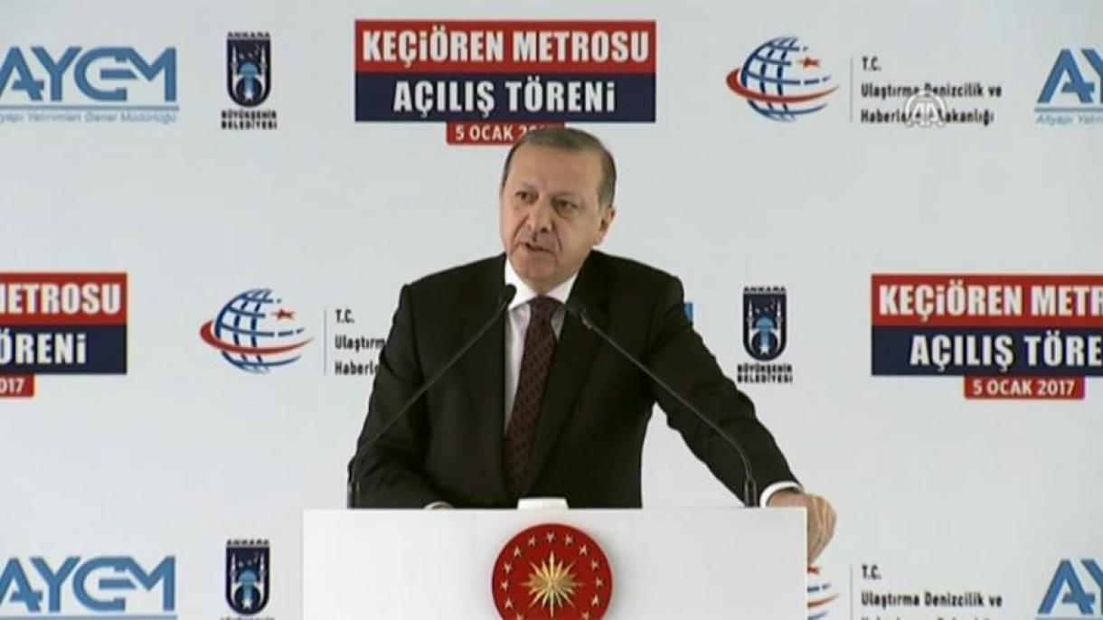 Президент Ердоған Кечиөрен метросының ашылу рәсіміне қатысты