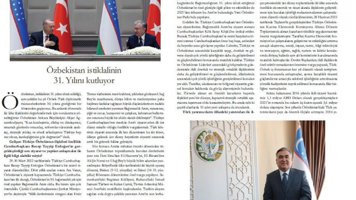 Turkiyaning "Euronews Port" jurnalida O‘zbekiston elchisi bilan suhbat chop etildi