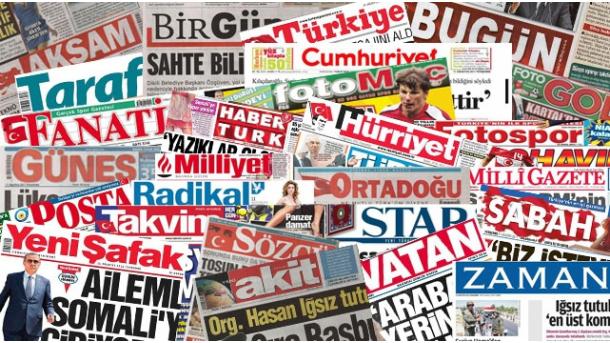 خلاصه مطبوعات ترکیه، هجدهم خرداد ۱۳۹۳ برابر با هشتم ژوئن ۲۰۱۴