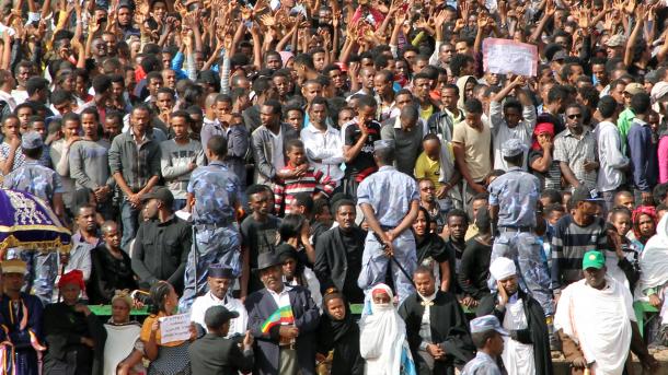 埃塞俄比亚人示威抗议达伊沙组织