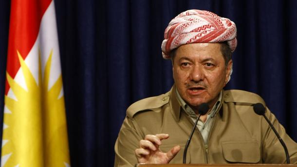 Barzani, il leader del governo curdo del nord dell'Iraq racheno 