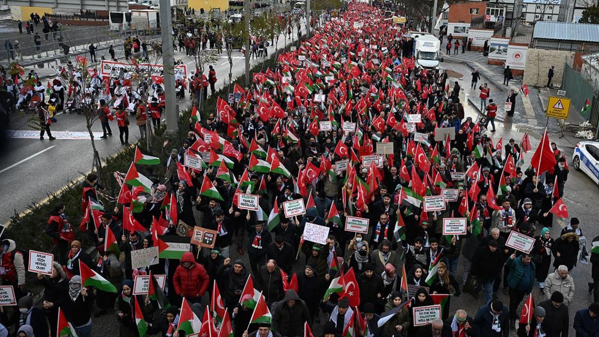Realizan en Ankara la "Gran Marcha y Manifestación de Gaza"