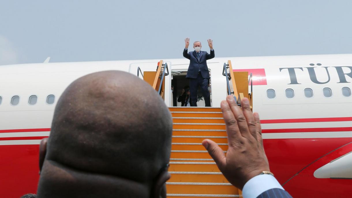 اردوغان جمهوری دموکراتیک کنگو را به مقصد سنگال ترک کرد