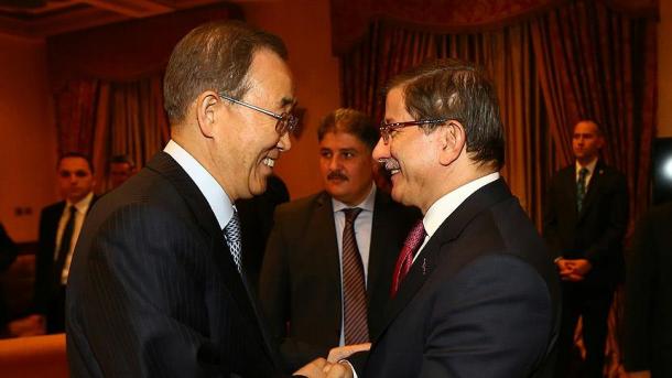 Bosh vazir Ahmet Davuto'g'lu, BMT Bosh kotibi Ban Ki moon bilan telefon orqali uchrashv o'tkazdi.