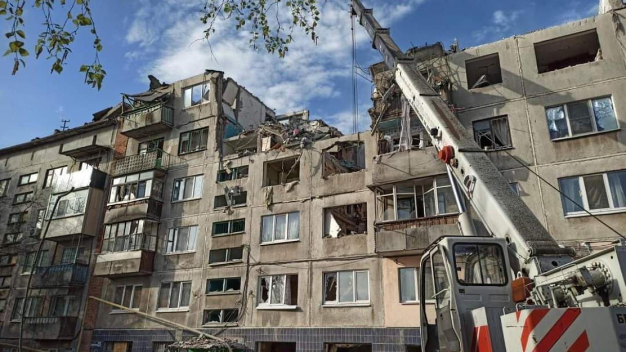 روسیه یک ساختمان مسکونی 5 طبقه در دونتسک را بمباران کرد