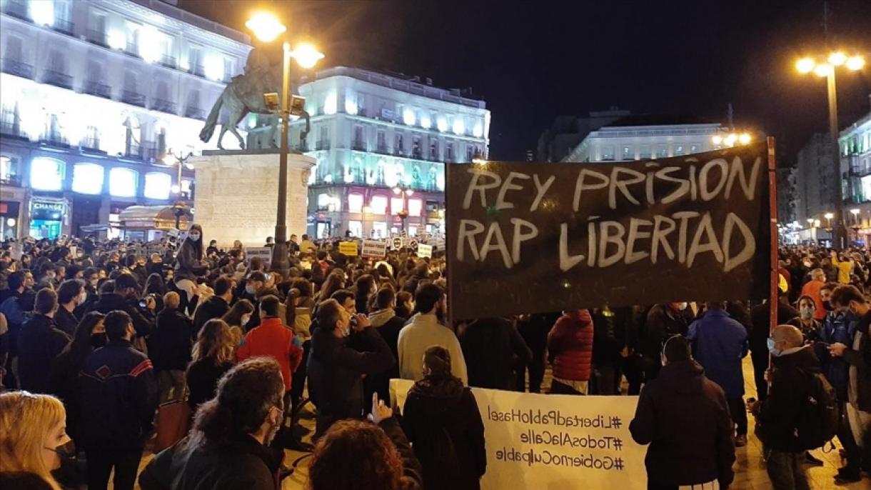 Protestas en Madrid y otras ciudades españolas por el encarcelamiento del rapero Pablo Hasél