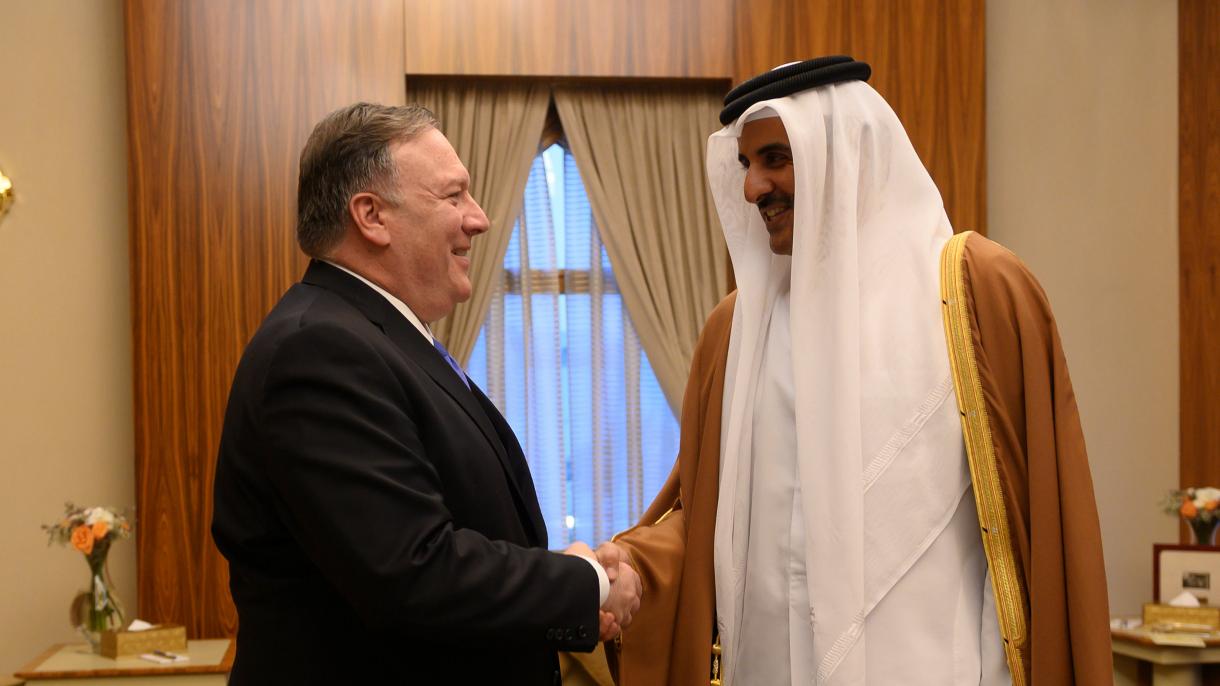 دیدار وزیر امور خارجه آمریکا با امیر قطر
