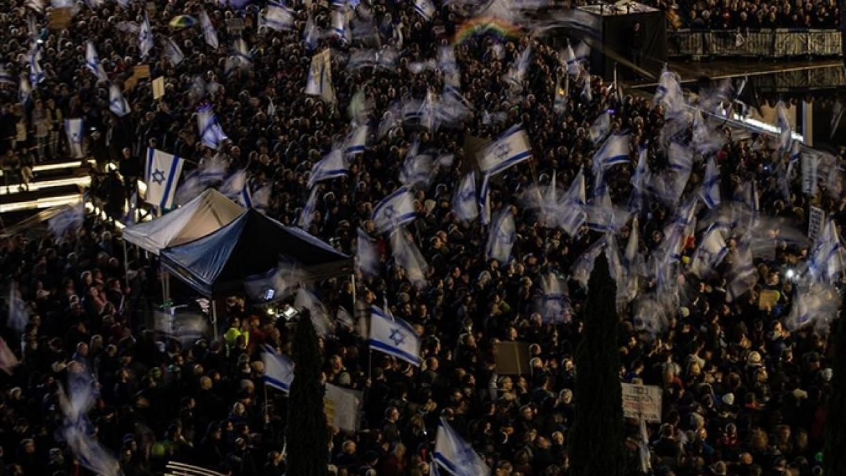 اسرائیل: نیتین یاہو حکومت کےخلاف مظاہرے ،ہزاروں افراد کی شرکت