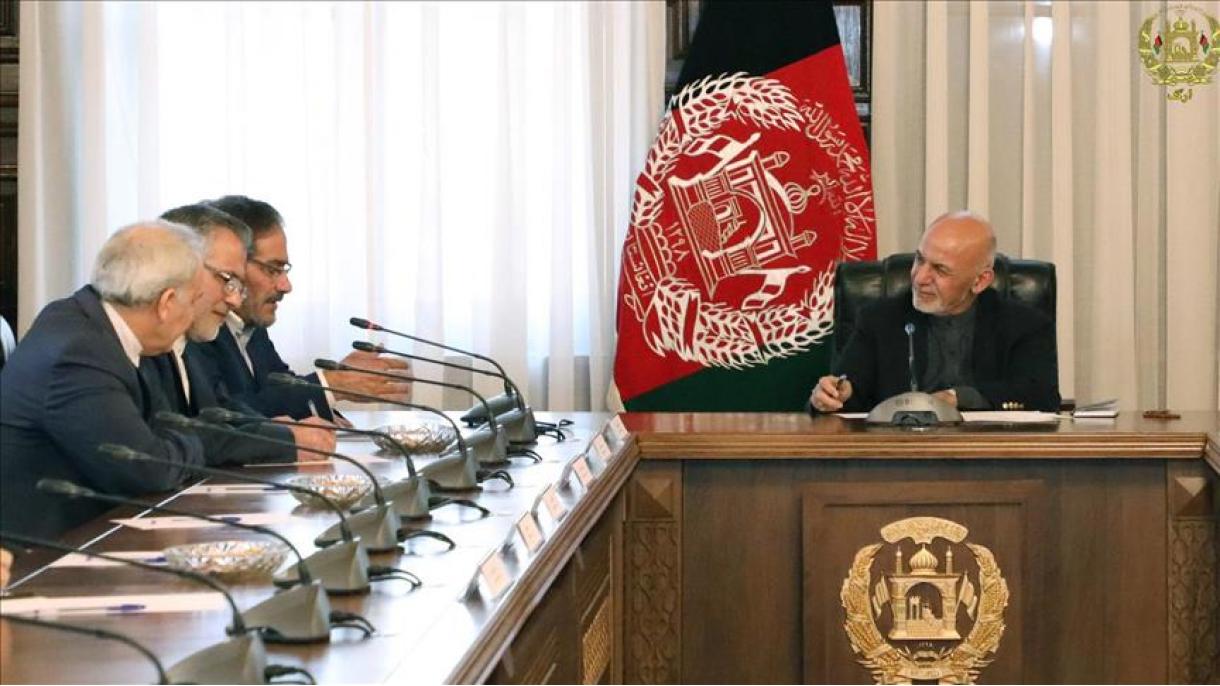 دیدار رئیس جمهور افغانستان با منشی شورای عالی امنیت ملی ایران در کابل