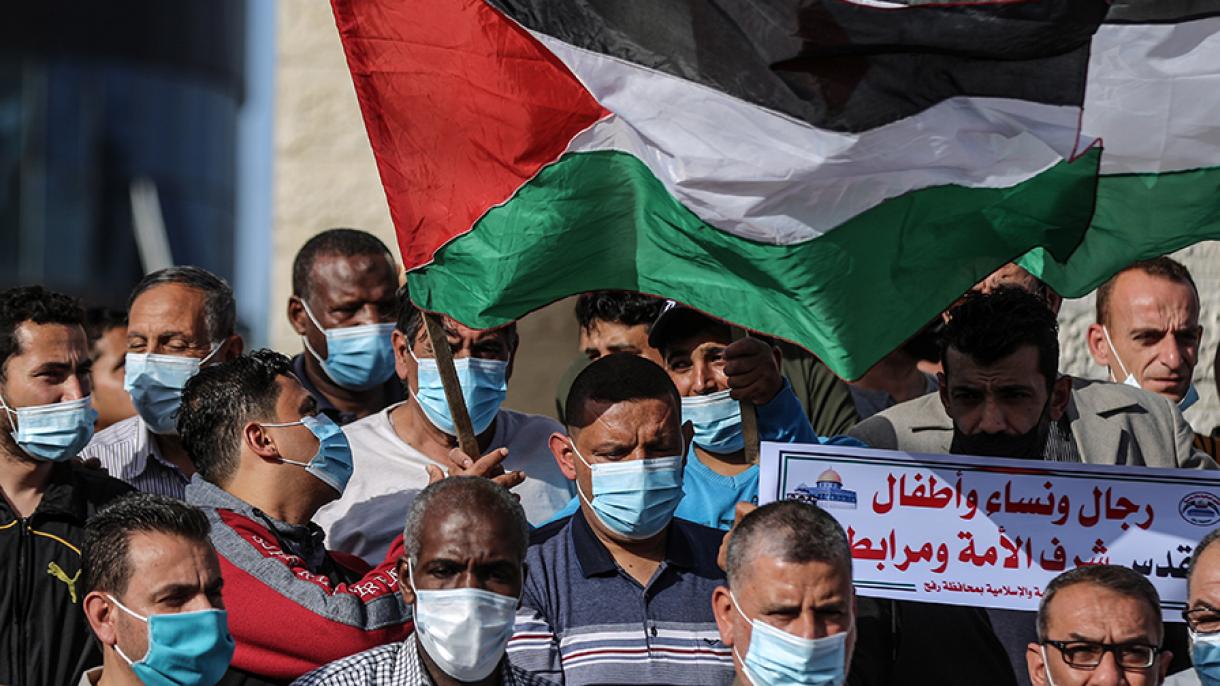Los palestinos protestan las violaciones de Israel en Gaza