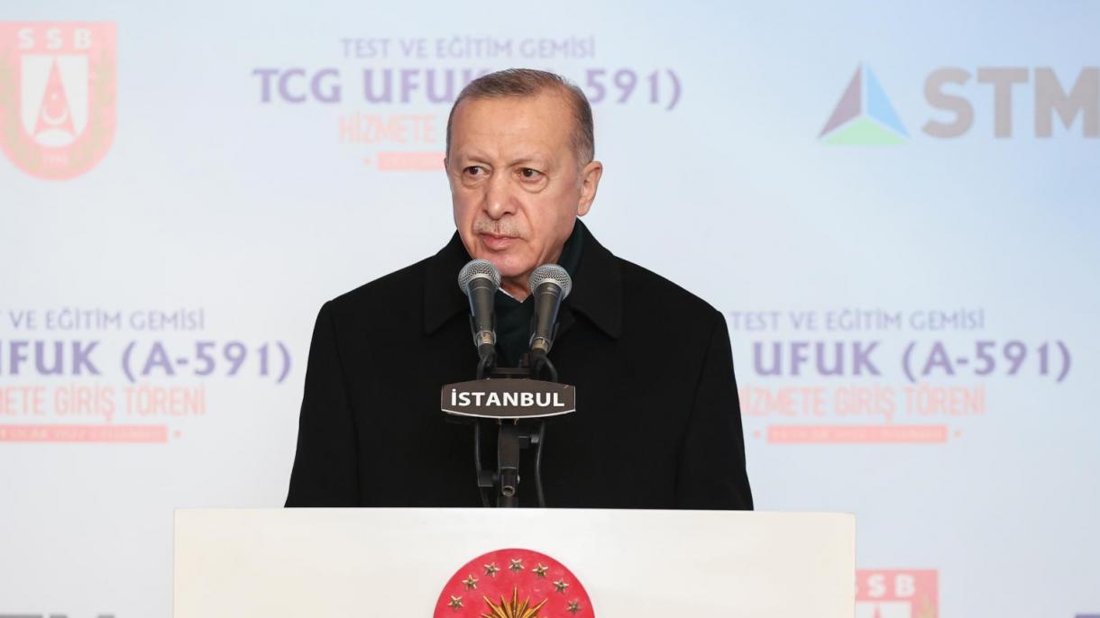 اردوغان از ساخت اولین کشتی اطلاعاتی ترکیه «افق» با توان مهندسی ملی خبر داد