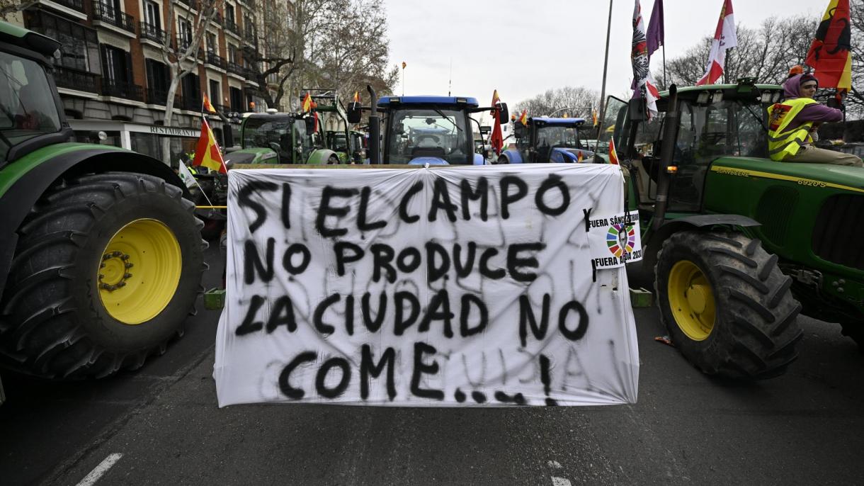 Las protestas campesinas en España se trasladaron a la capital Madrid
