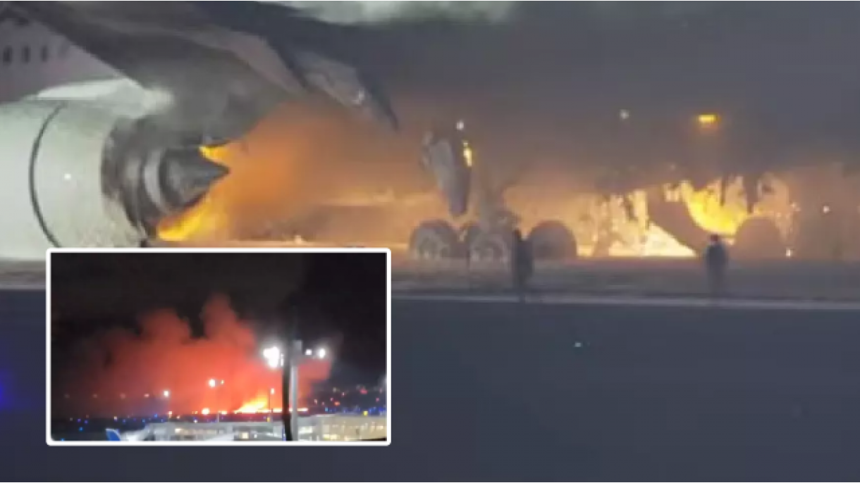 جاپان: مسافر بردار طیارے میں آگ لگ گئی