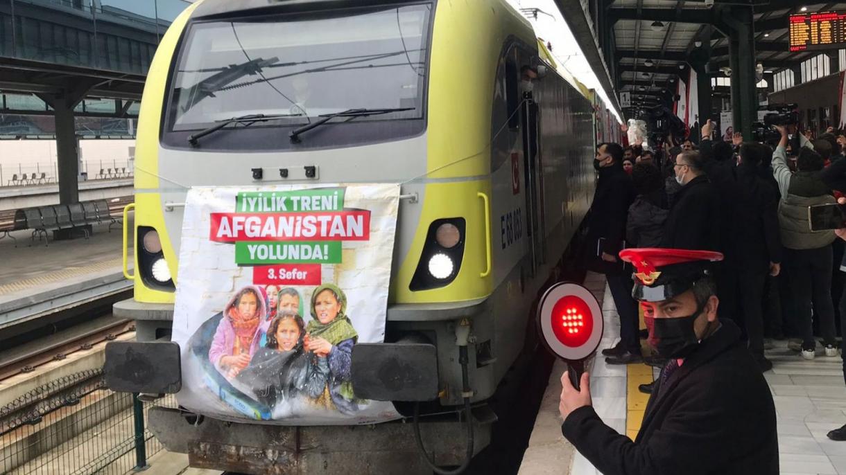 سومین قطار نیکوکاری ترکیه حامل کمک‌های انسانی آنکارا را به مقصد افغانستان ترک کرد