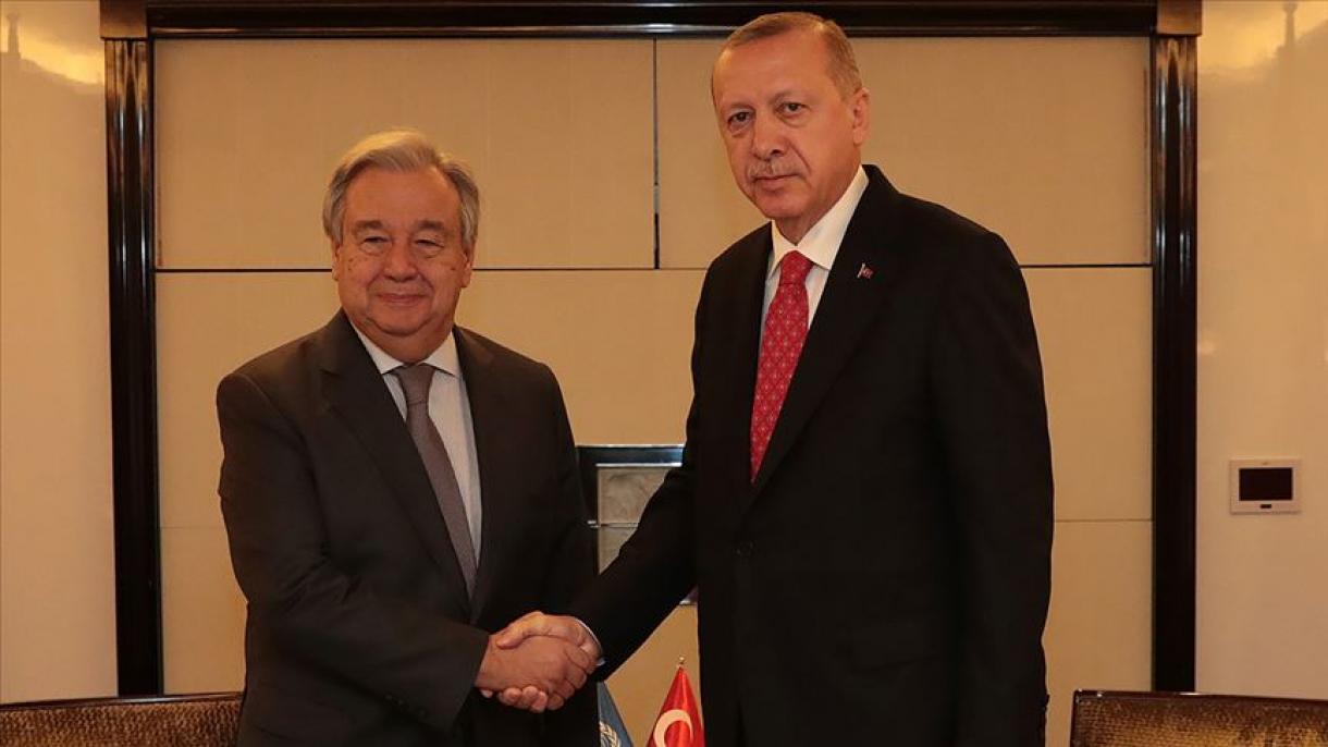 Turkiya prezidenti Rajap Tayyip Erdo’g’an Antonio Guterres bilan muloqot qildi