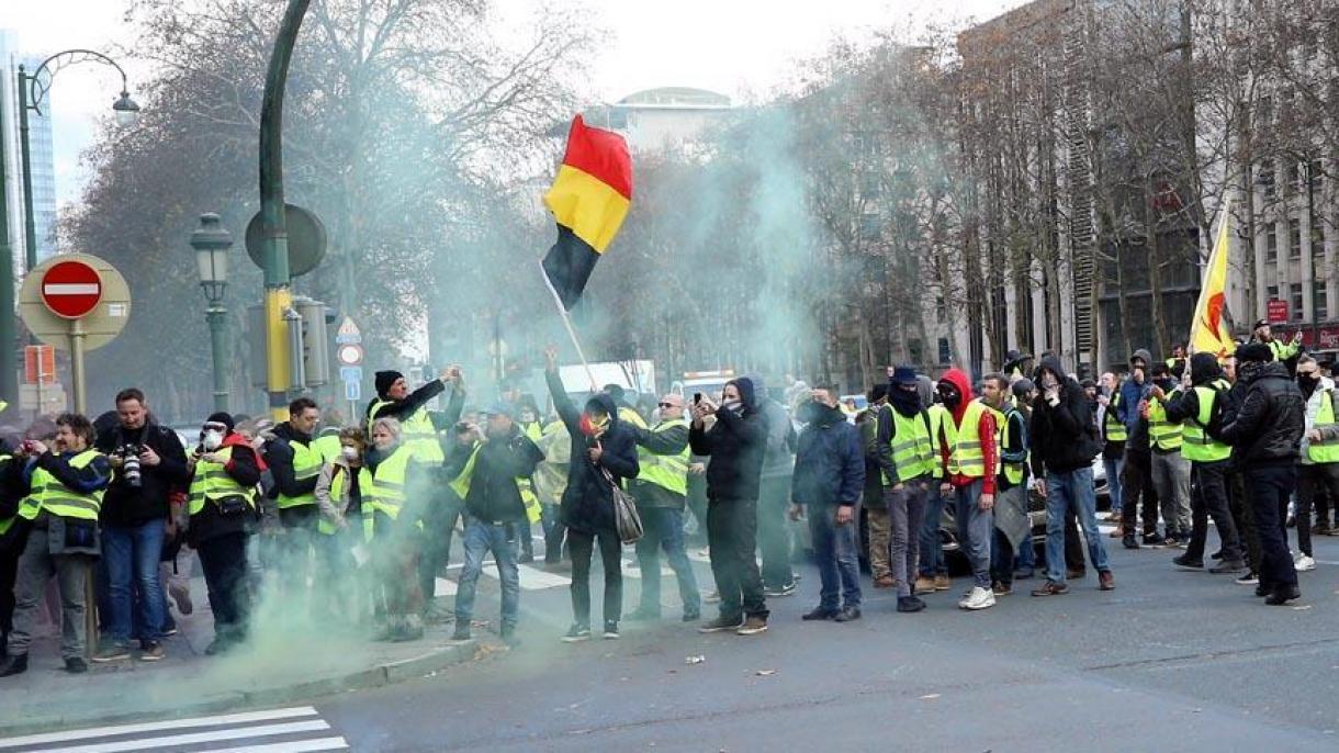Belgiyaning poytaxti Brusselda "sariq jiletlilar"ning norozichilik namoyishlari boshladi