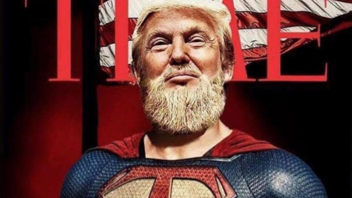 پسر ترامپ طرحی از پدرش را در لباس سوپرمن منتشر کرد