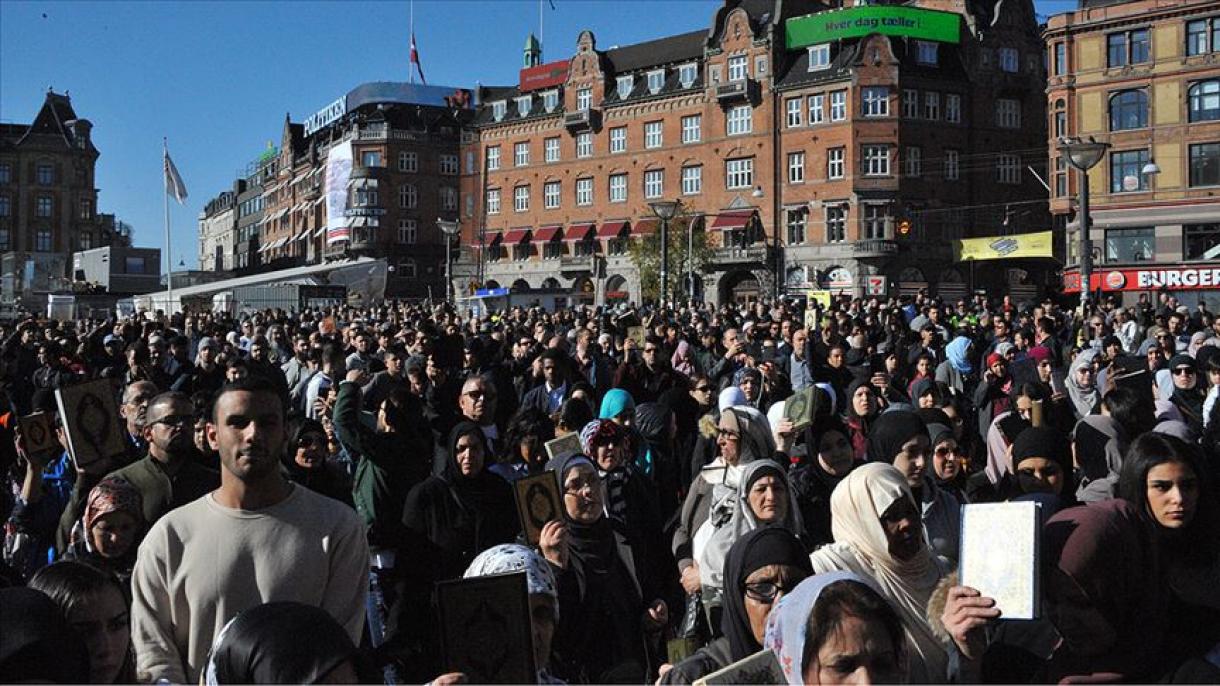 丹麦穆斯林抗议焚烧古兰经事件