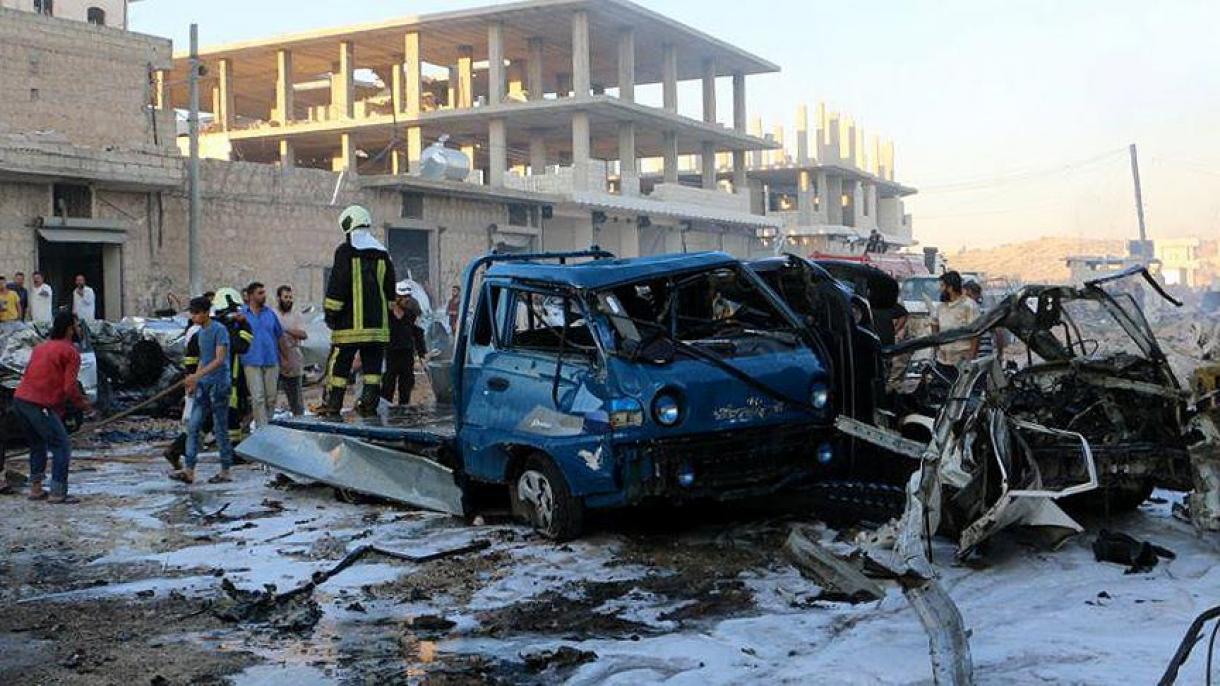 Idlib şäherinde bomba ýüklenen ulagyň ýarylmagy sebäpli 10 adam ýogaldy