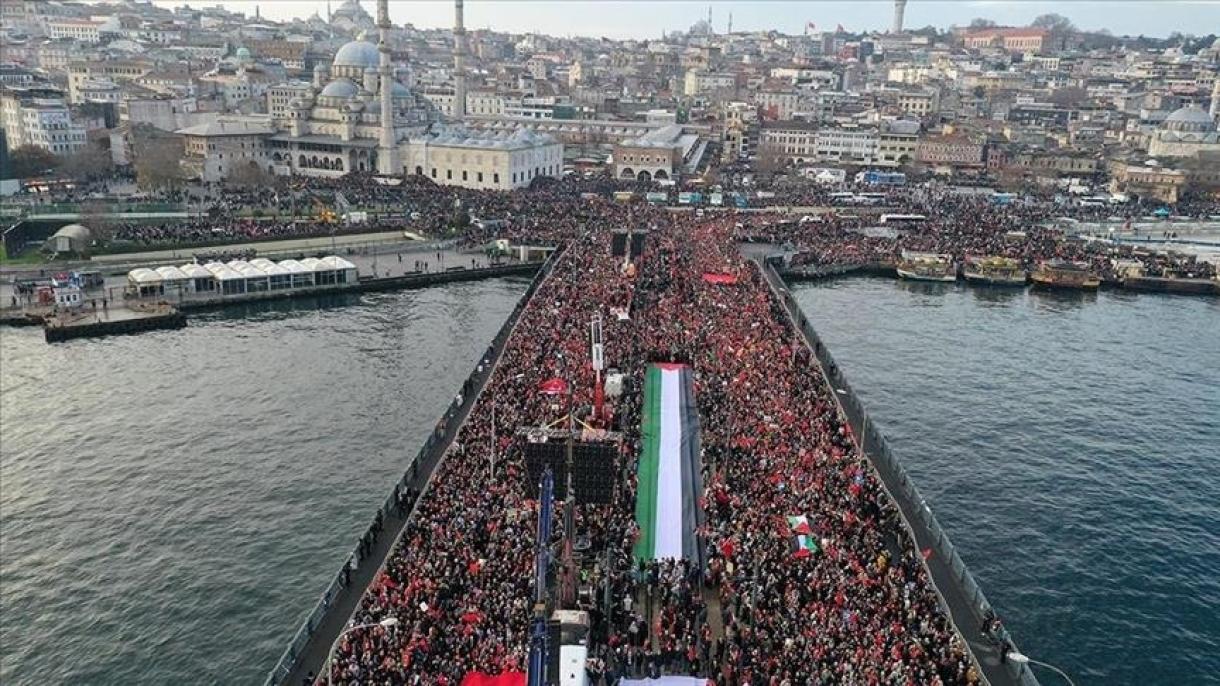 برگزاری تظاهرات حمایت از فلسطین در استانبول