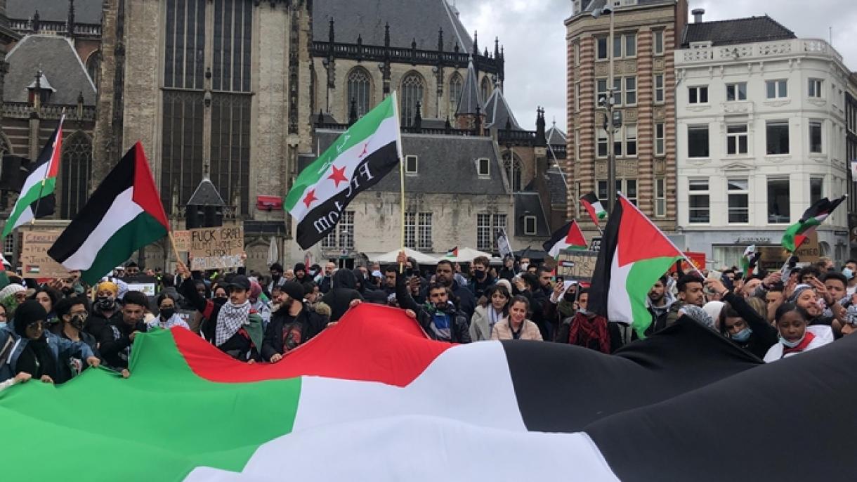 Ysraýylyň palestinalylara garşy hüjümleri Gollandiýada protest edildi