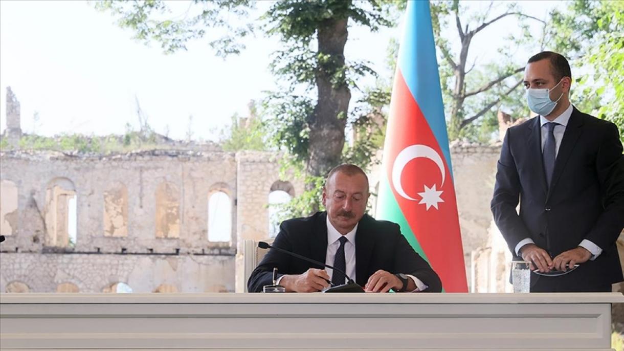 Aliyev azeri elnök aláírta az azeri nemzetgyűlés határozatát a Susai nyilatkozat ratifikálásáról