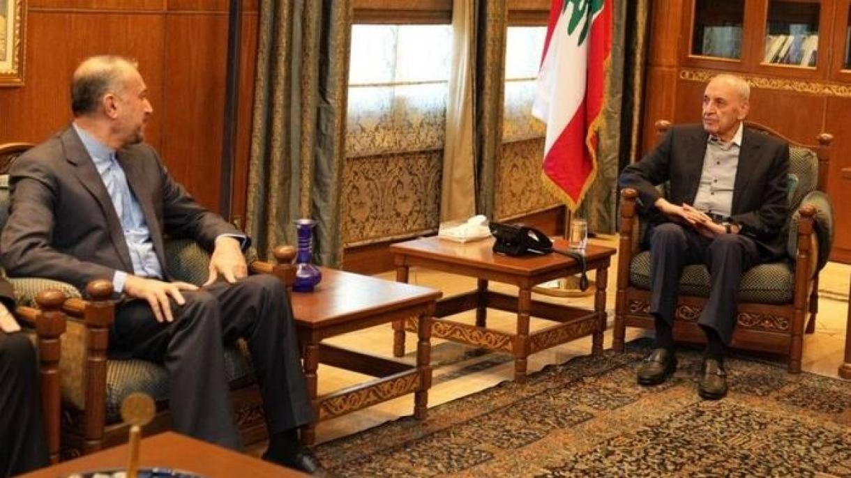 دیدار وزیر خارجه ایران با رئیس مجلس و وزیر خارجه لبنان