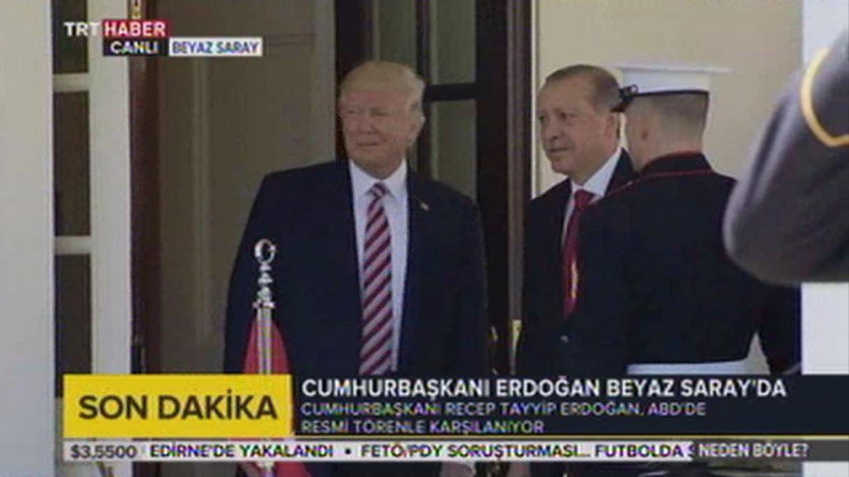 A Fehér Házban Recep Tayyip Erdogan török elnök