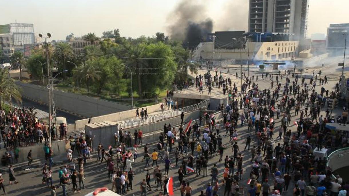 اعتراضات در بغداد 3 کشته و 60 زخمی بجا ماند