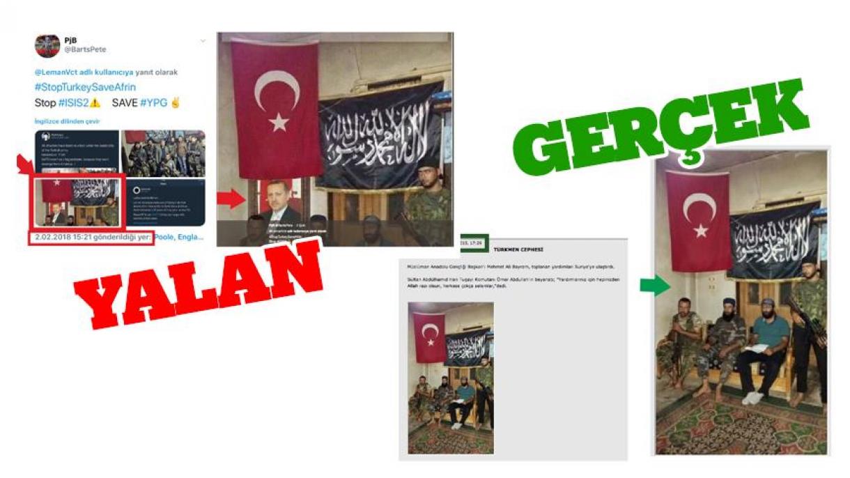 ادعاهای واهی پ.ک.ک/پ.ی.د مبنی بر حمایت ترکیه از داعش با مونتاژ پوستر اردوغان