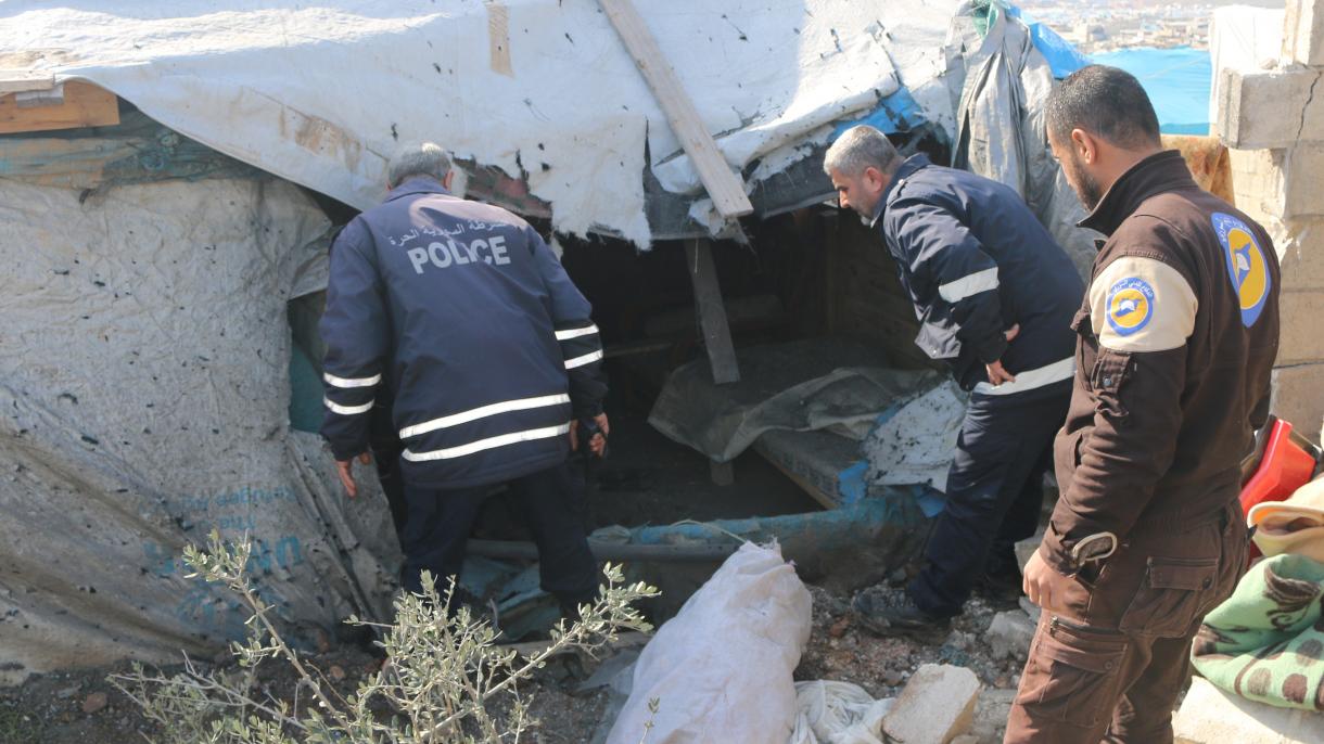 تروریست‌های پ.ک.ک/پ.ی.د اردوگاه آوارگان اتمه در ادلب را هدف قرار دادند