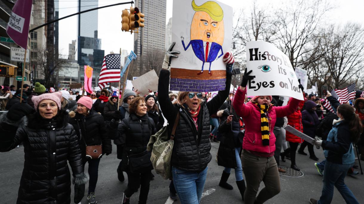 امریکہ: خواتین مارچ، صدر ٹرمپ کی پالیسیوں کے خلاف احتجاج