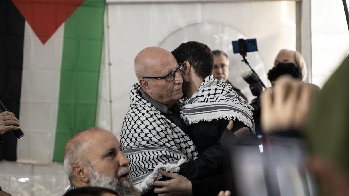被以色列关押40 年的巴勒斯坦人尤努斯获释