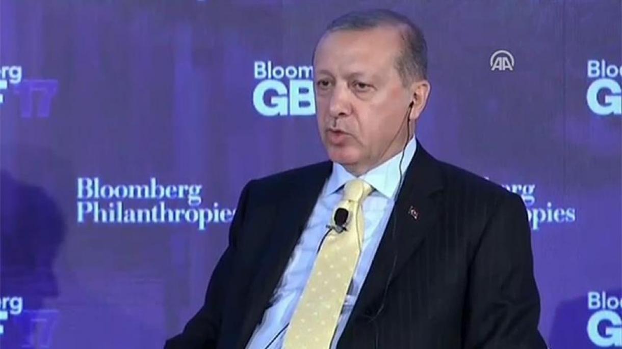 اظهارات اردوغان در نشست تجارت جهانی بلومبرگ