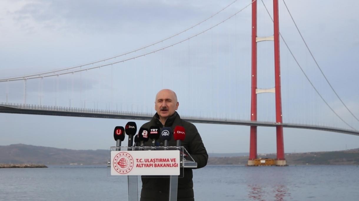 وزیر حمل و نقل ترکیه: پل چاناک‌قلعه در تاریخ به ثبت رسید