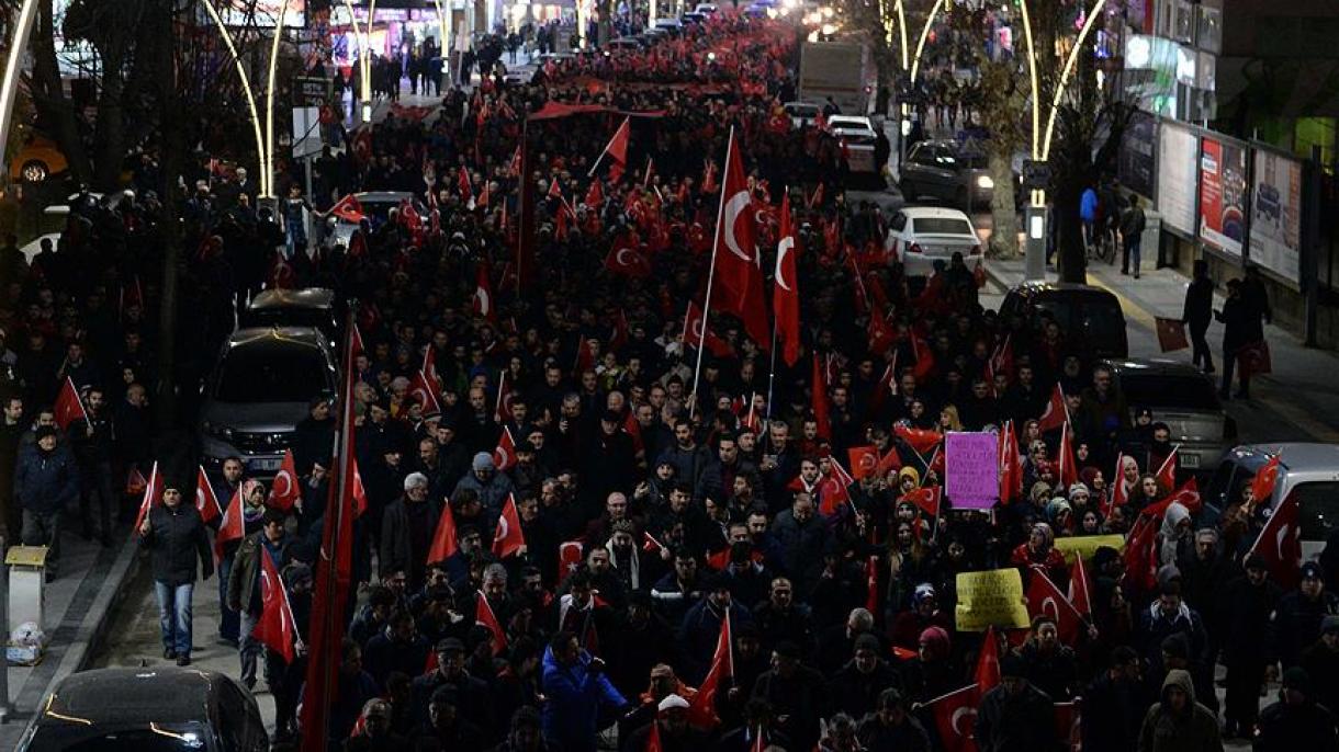 برگزاری راهپیمایی های ضد تروریسم در شهرهای مختلف ترکیه
