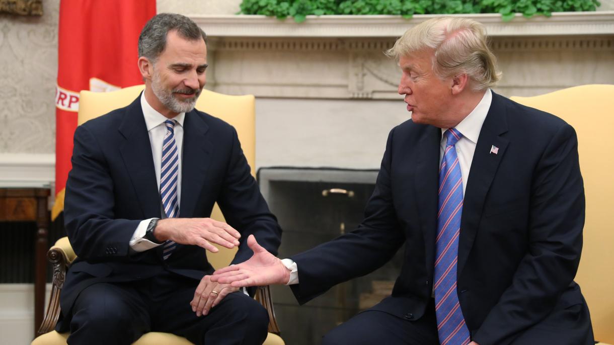 ترامپ از پادشاه و ملکه اسپانیا در کاخ سفید میزبانی کرد