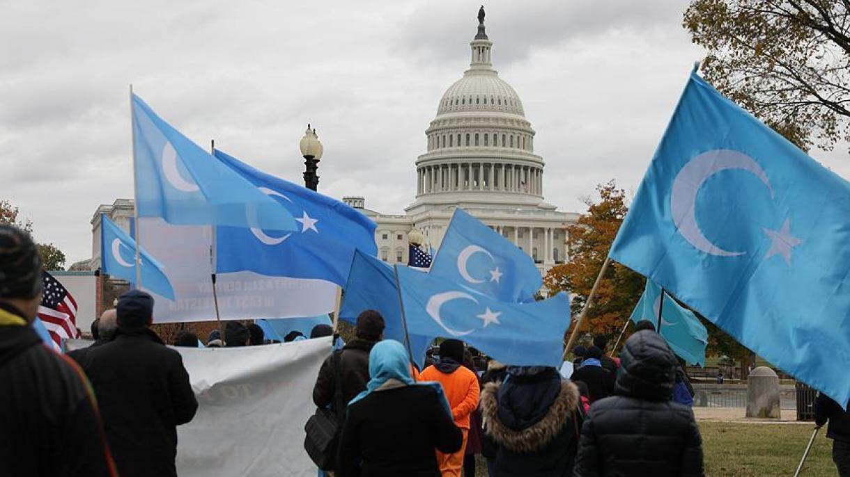 تظاهرات علیه ظلم چین به مسلمانان اویغور در واشنگتن