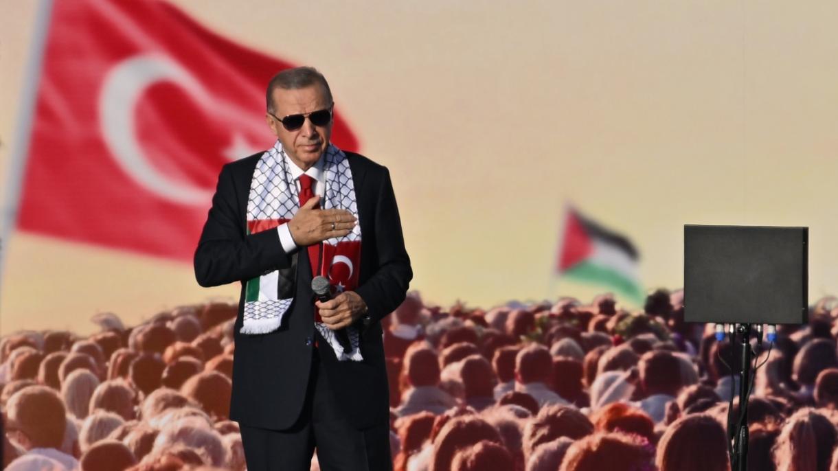 Эрдоган Чоң  Палестина митингинде батыштыктарды сынга алды