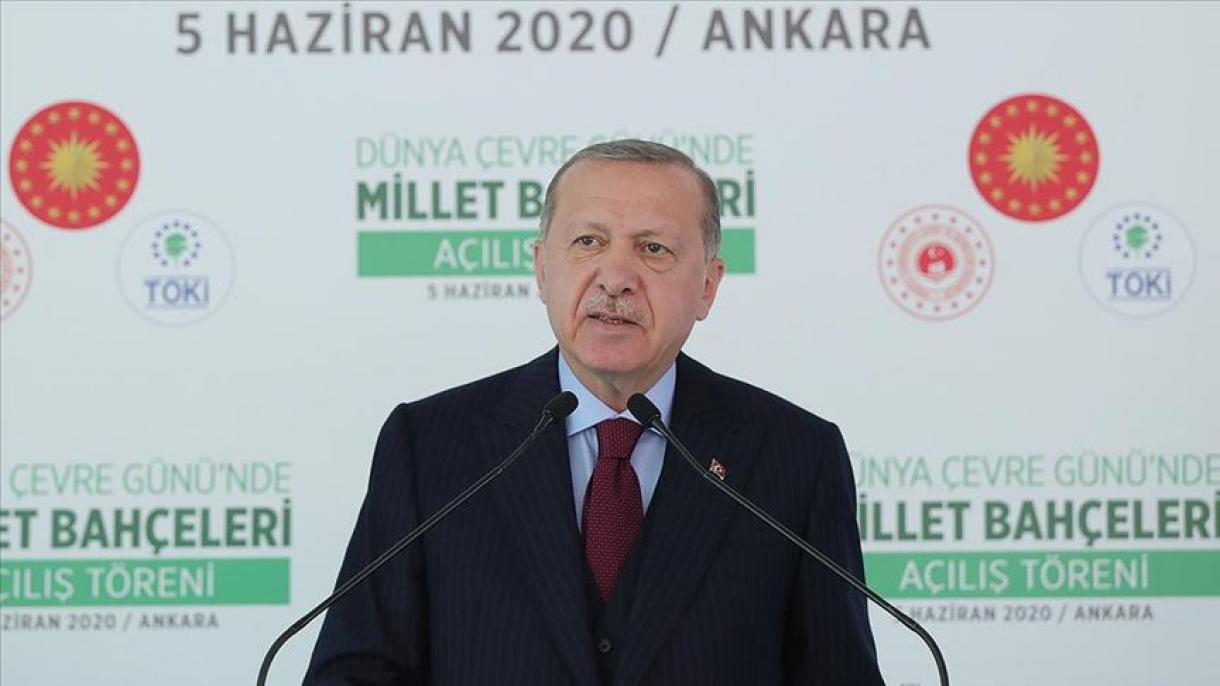 Президент Эрдоган улуттук сейил бактарынын ачылуу аземине катышты