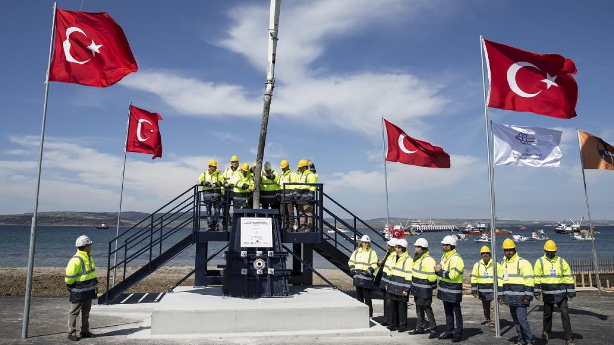 Puesta la primera piedra del puente colgante más largo del mundo, “Çanakkale 1915”