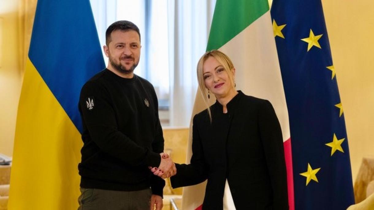 Il presidente ucraino Volodymyr Zelensky in visita in Italia
