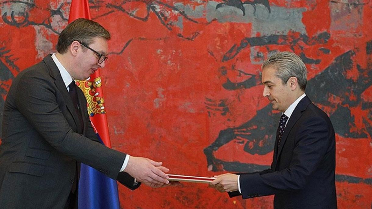 تقدیم استوارنامه سفیر جدید ترکیه در بلگراد به رئیس جمهور صربستان
