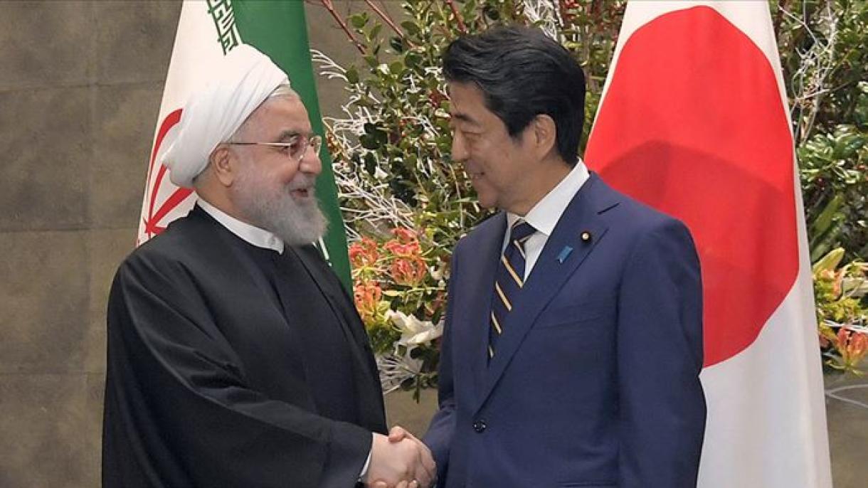 دیدار روحانی با شینزو آبه نخست وزیر ژاپن در کاخ ریاست جمهوری این کشور