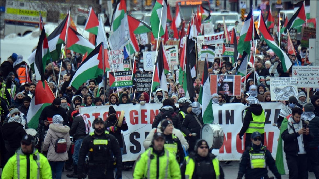 Prohibición temporal de protestas pro palestinas en Canadá