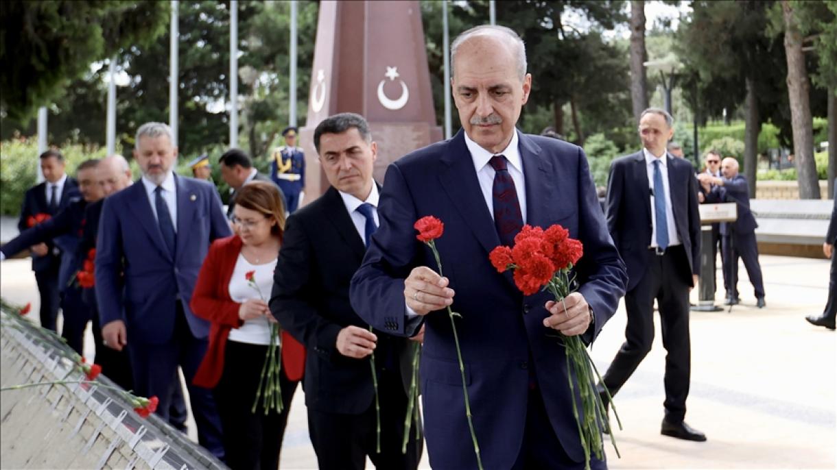 رئیس مجلس ترکیه از آرامگاه شهدا در باکو بازدید کرد
