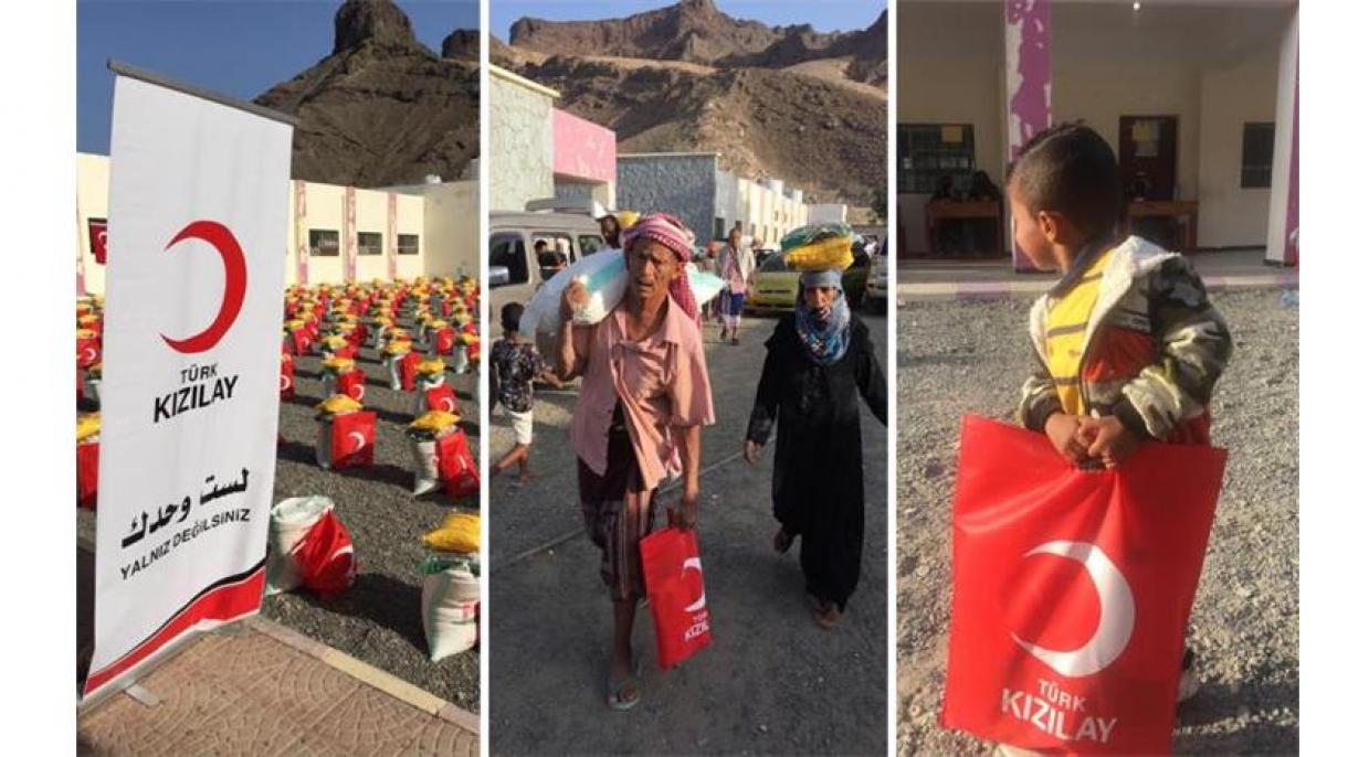 Media Luna Roja Turca distribuye 1.000 paquetes de alimentos en Yemen
